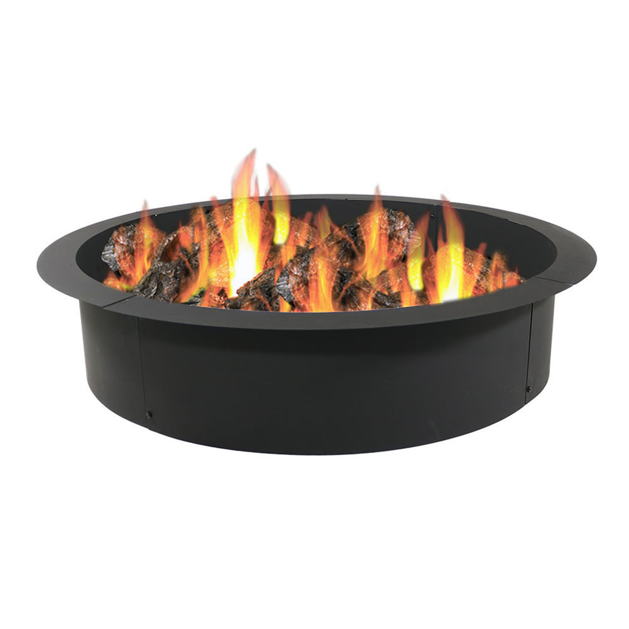 Sunnydaze Decor, Fire Pit Rim In-Ground Fire Pit - 30in., Fuel Type Wood, Diameter 36 in, Material Steel, Model# FPRHD30